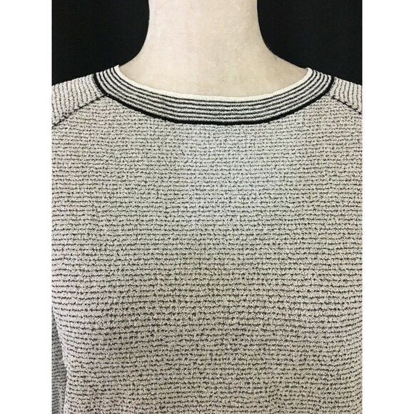 Theory Womens Authentic Black White Striped Long Sleeve Top Sweater P Xs Small - Picture 5 of 12